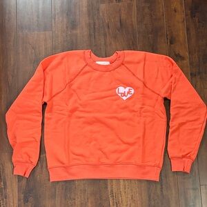 Spiritual Gangster Orange Heart Forever Crew Sweatshirt